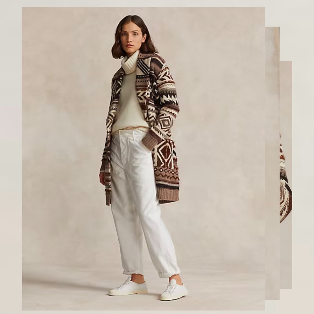 NWT-Polo Ralph Lauren / Printed wool-blend wrap cardigan